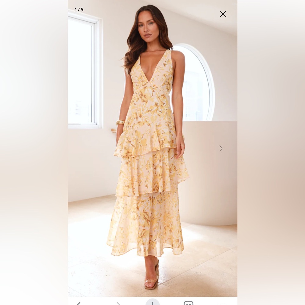 Waves of Warmth Maxi Dress Yellow